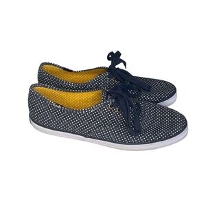 Keds Navy Blue White Polka Dot Lace Up Sneakers Size 7.5